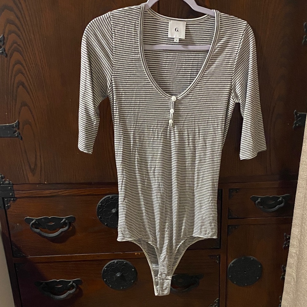 Striped G. Goop Bodysuit Top